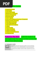 Production Plan Outline