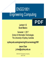 ENGG1801 Engineering Computing: Lecture 1-2 Excel Basics