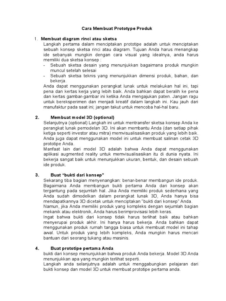 Cara Membuat Prototype Produk | PDF
