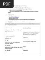 Grade 4 Multiplication Lesson Plan | PDF | Multiplication | Cognition