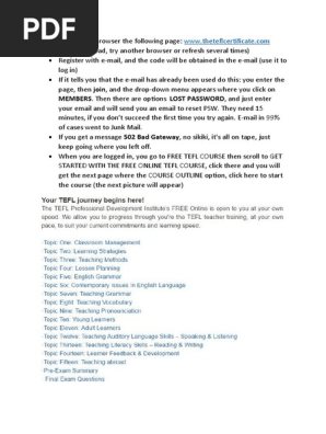 Free TEFL test answer keys