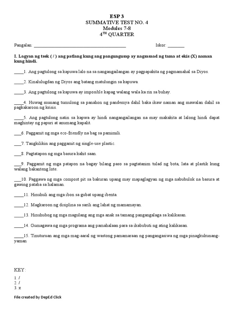 Esp3 ST4 Q4 | PDF