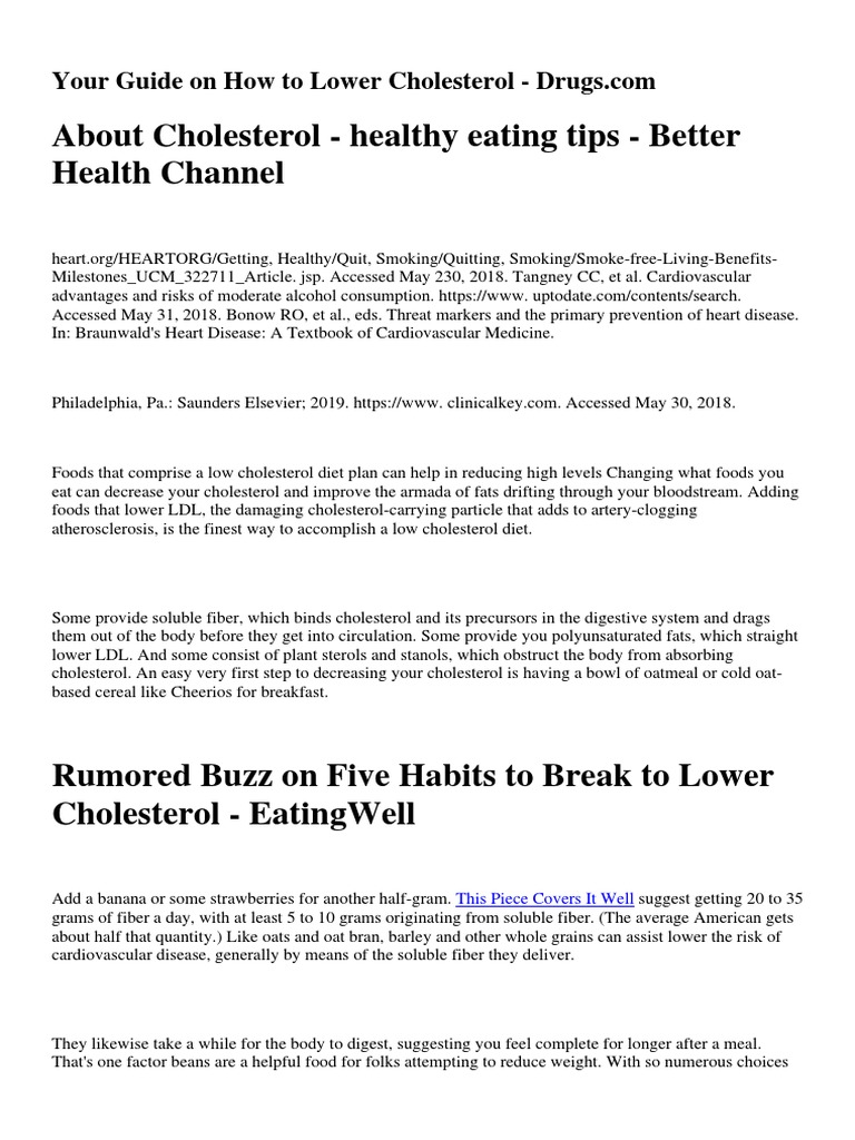 Top 5 Lifestyle Changes To Improve Your Cholesterol Mayo