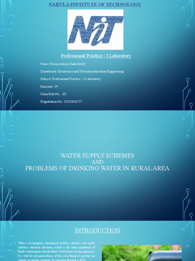 Problems of Drinking Water in Rural Area | PDF | Water Pollution ...