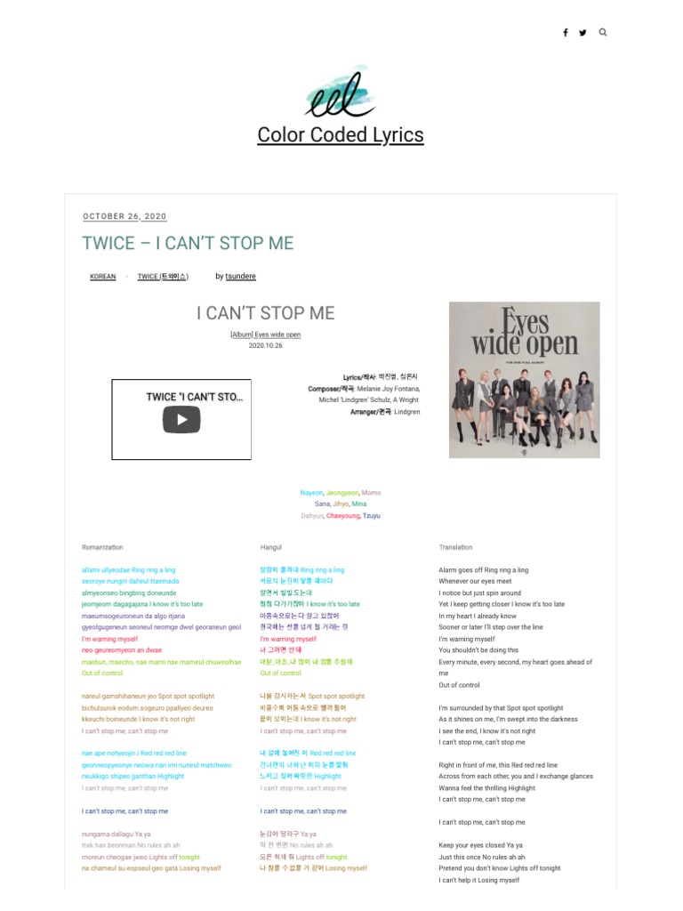 TWICE - BETTER Lyrics » Color Coded Lyrics