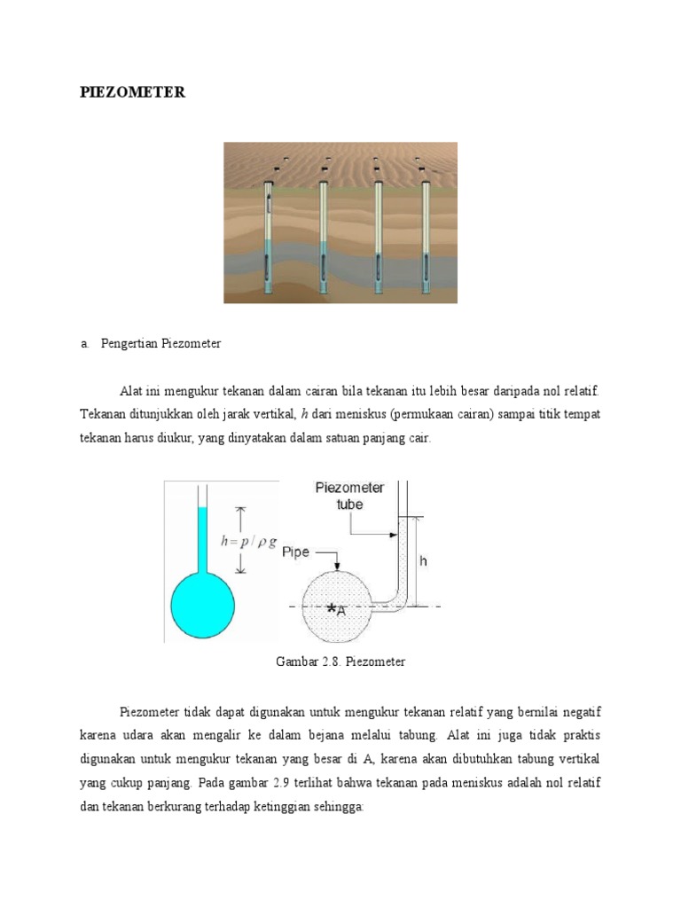 Fungsi dan Cara Kerja Piezometer | PDF