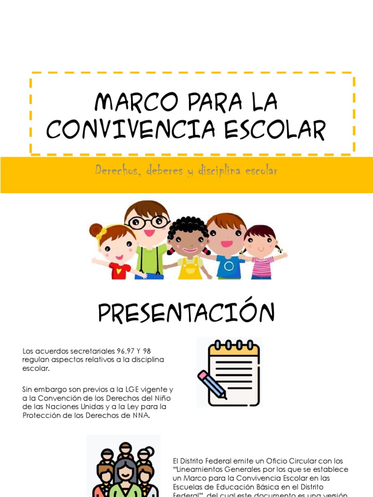 24 Marco para La Convivencia Escolar PDF Derechos de los niños