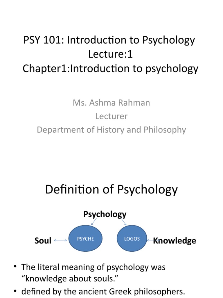 Introduction to Psychology Overview | PDF | Unconscious Mind | Psychology