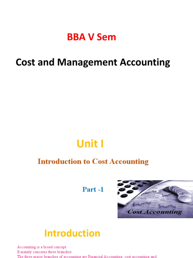Bba - Cost Management-Unit1 | PDF | Cost Accounting | Cost