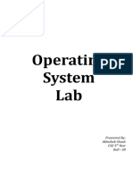 Operating System Lab: Presented By: Abhishek Ghosh Cse 3 Year Roll - 38
