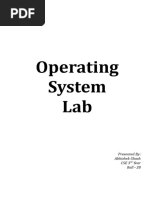 Operating System Lab: Presented By: Abhishek Ghosh Cse 3 Year Roll - 38