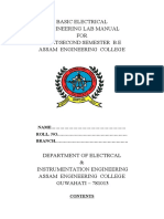 Basic Electrical Engineering Lab Manual FOR First/Second Semester B.E Assam Engineering College