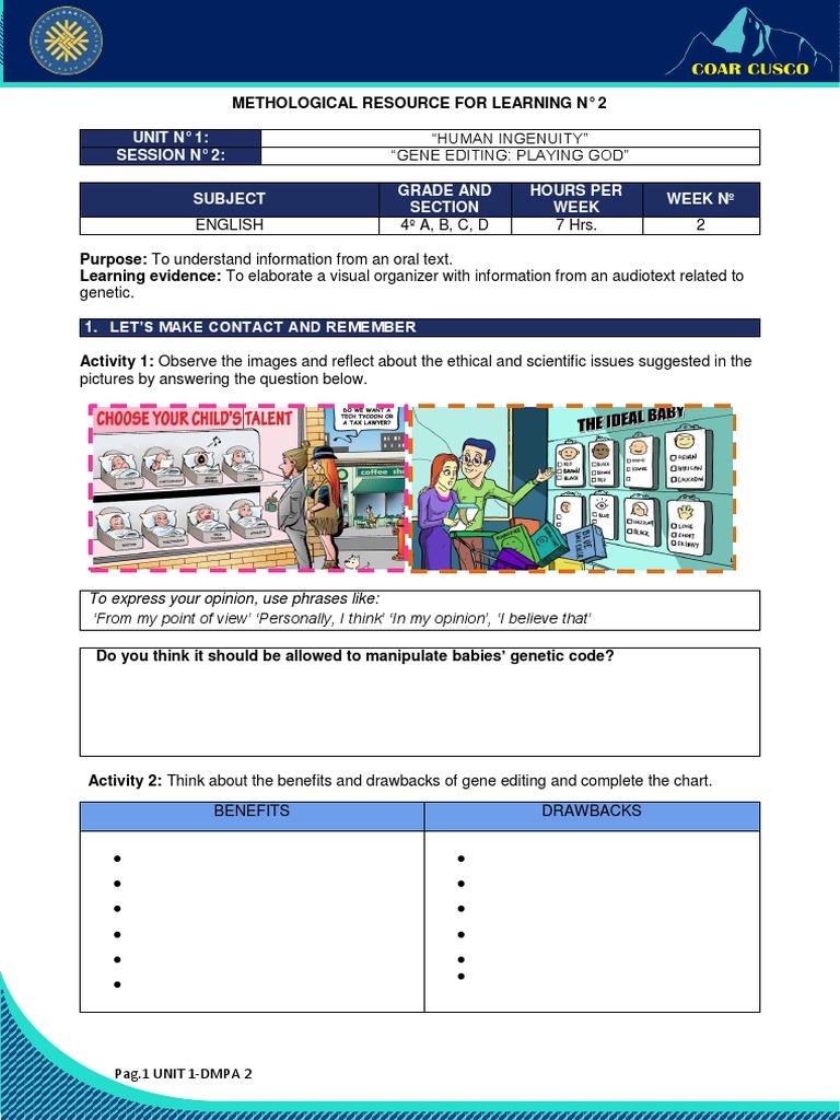Unit 1 Session 2 Grade and Section Hours Per Week Week Nº