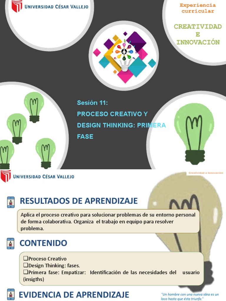 Proceso Creativo y Design Thinking: Fase 1 | PDF | Creatividad | Innovación