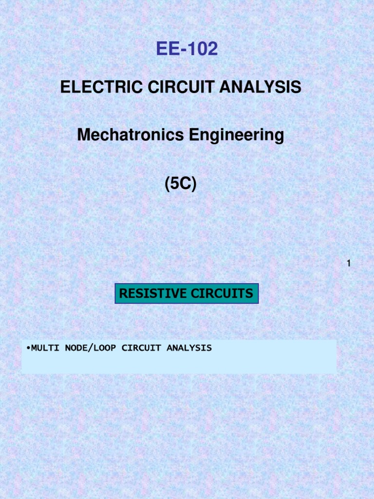 Electric Circuit Analysis PDF Network Analysis (Electrical Circuits