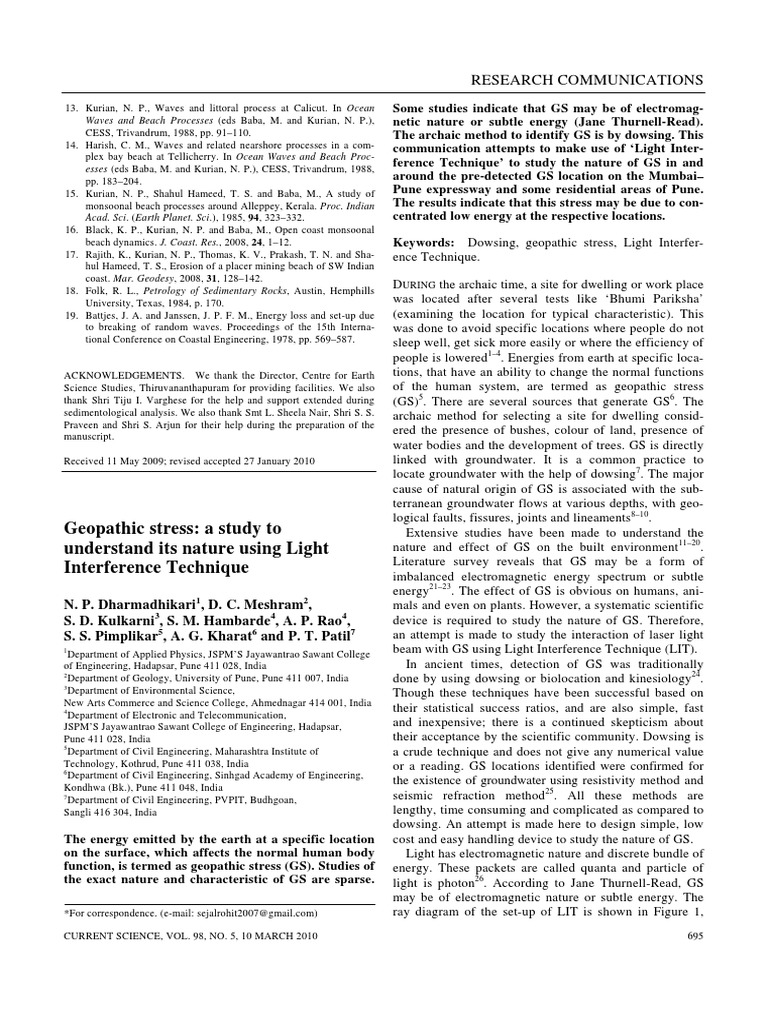 Geopathic Stress: Light Interference Study | PDF | Light ...