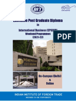 Executive Post Graduate Diploma: in International Business (EPGDIB)