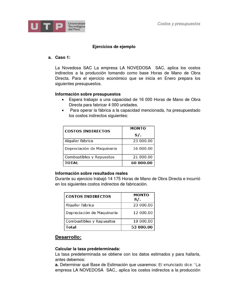 Cálculo de Costos y Presupuestos Empresariales | PDF | Costo | Presupuesto