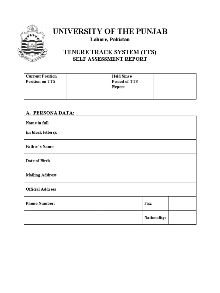 TTS Self-Assessment Report: Punjab University | PDF | Thesis | Doctor ...