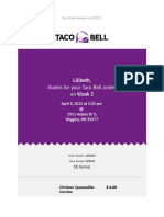 Thanks For Your Taco Bell Order On Kiosk 2: Lilibeth