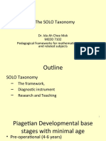 The SOLO Taxonomy: Dr. Ida Ah Chee Mok MEDD 7102 Pedagogical Frameworks For Mathematics, Science and Related Subjects