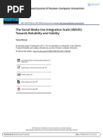 The Social Media Use Integration Scale (SMUIS) : Towards Reliability and Validity