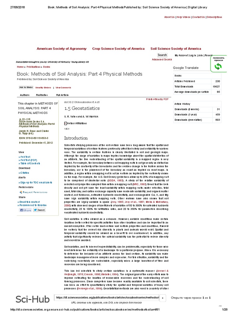 Sci Hub Book Methods of Soil Analysis Part 4 Physical Methods PDF