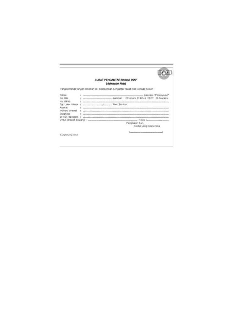 Contoh Admission Note | PDF
