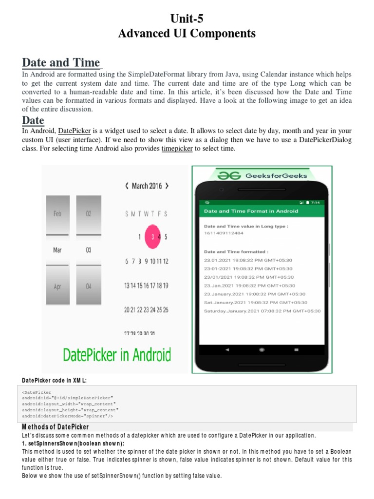 Unit 5 Advanced UI Components | PDF | Dialog Box | Class (Computer ...