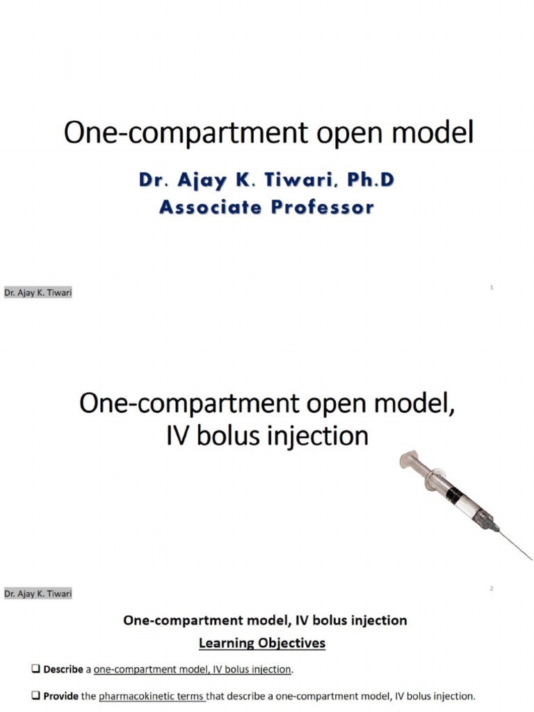 One-Compartment Open Model Overview | PDF