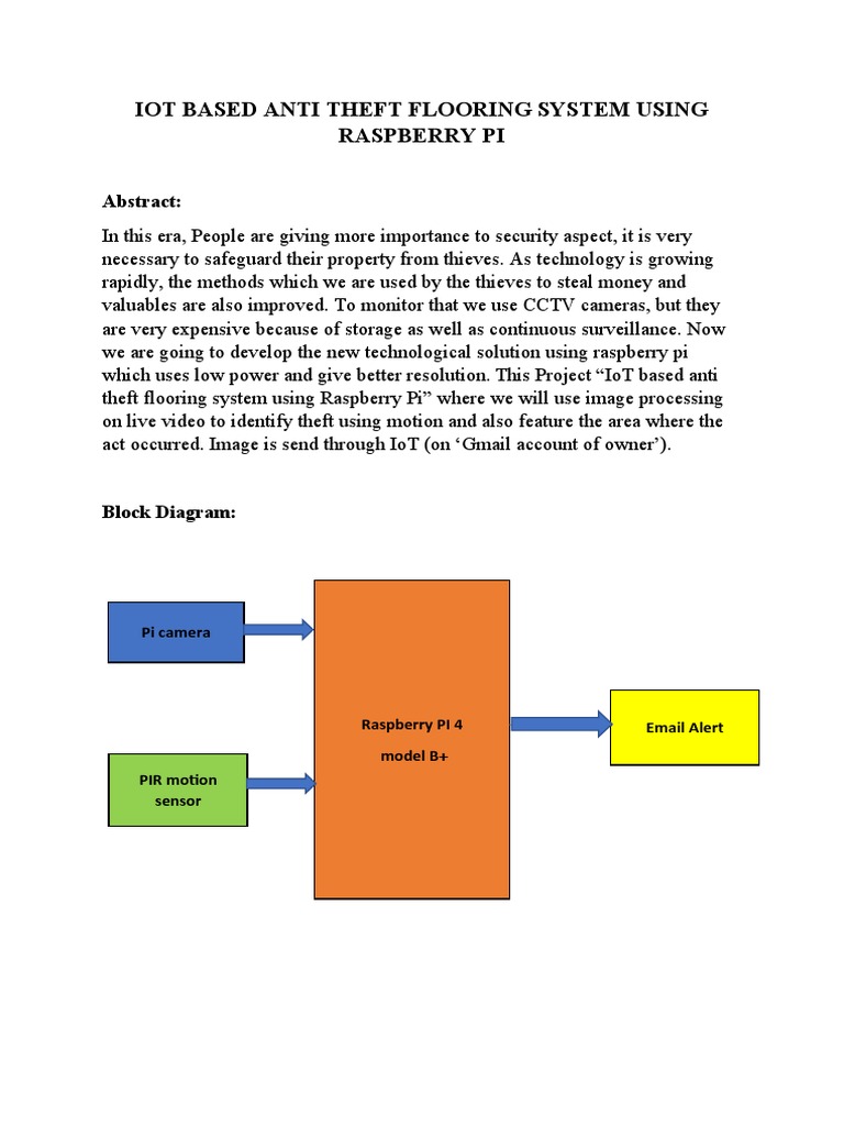 A+b Iot Based Anti Theft Flooring System Using Raspberry Pi PDF