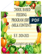 School Based Feeding Program (SBFP) (Milk Content) S.Y. 2020-2021