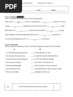 Part A. Listening: Impact Conversation 1 Semester Test 2 Units 9-16