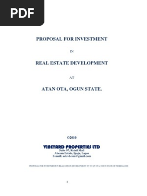 NEW PROPOSAL FOR INVESTMENT IN REAL ESTATE DEVELOPMENT