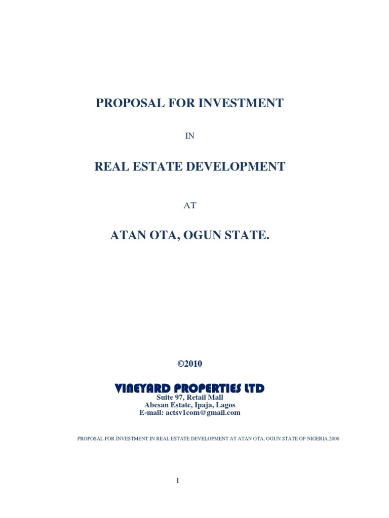Real Estate Investment Proposal Template 11+ Real Estate Investment