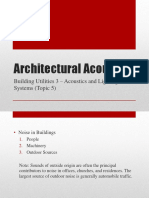 Architectural Acoustics: Building Utilities 3 - Acoustics and Lighting Systems (Topic 5)