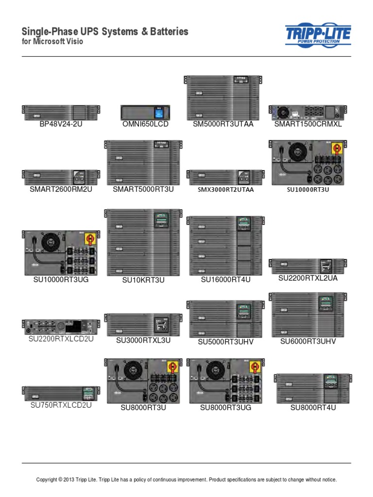 Single-Phase UPS Systems & Batteries: For Microsoft Visio | PDF ...