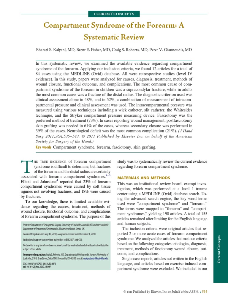 Compartment Synd Forearm | PDF