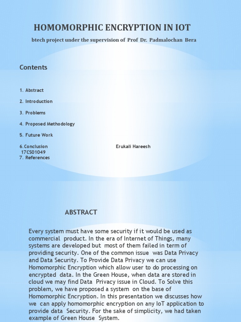 Homomorphic Encryption for IoT Security | PDF | Encryption | Internet ...