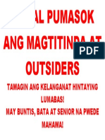 Bawal Pumasok Ang Magtitinda at Outsiders