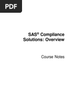 SAS Compliance Solutions: Overview: Course Notes