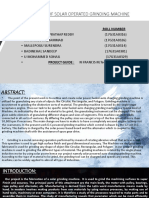 Title: Fabrication of Solar Operated Grinding Machine: Roll Number