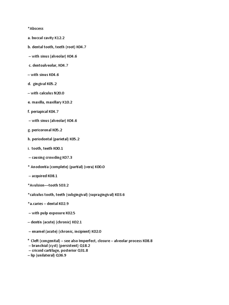 Daftar Penyakit Gigi Dan Mulut Icd 10 Icd 9 | Unduh gratis PDF | Cabang