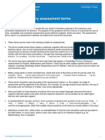 Cambridge Primary assessment terms guide