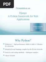 Presentation On: Django A Python Framework For Web Applications