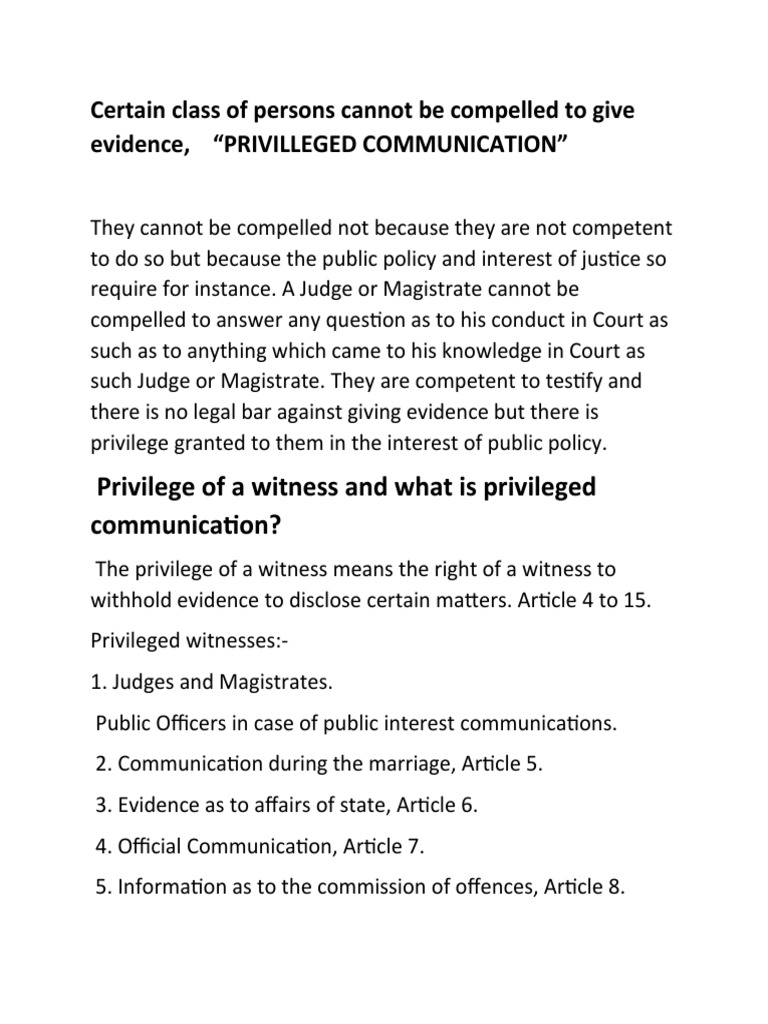 Understanding Privileged Communication in Law | PDF | Social Science | Law
