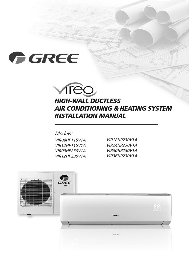 Gree Vireo Mini Split AC Error Codes and Service Manual | PDF | Pipe (Fluid  Conveyance) | Electrical Wiring