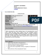 Public International Law Sem 7 Course Plan Fall 2020