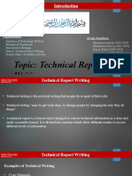 Topic: Technical Report Writing: Departmental: Group Members