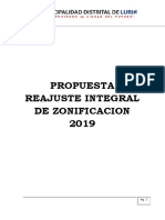 Propuesta de Reajuste Integral de Zonificacion 2019